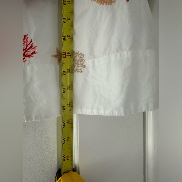 Maeve Anthropologie Short Sleeve Coral & Shell Cotton Button Front Top - Picture 10 of 16